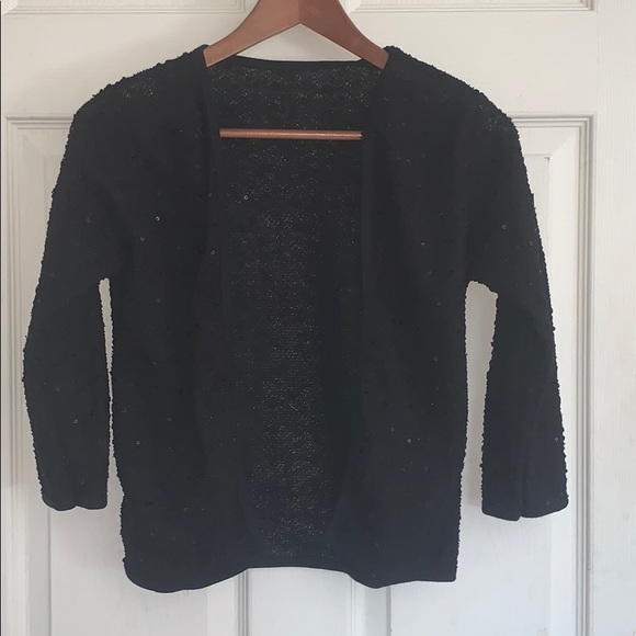 🖤🤍 Black Sequin Knitted Open Cardigan 🤍🖤 - Picture 1 of 2